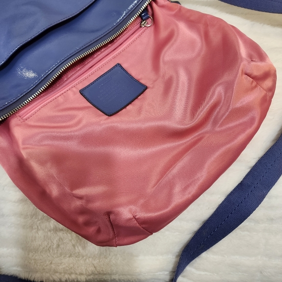 Coach Poppy Daisy Liquid Gloss Blue Canvas Patent Leather Crossbody or Shoulder - Picture 14 of 16